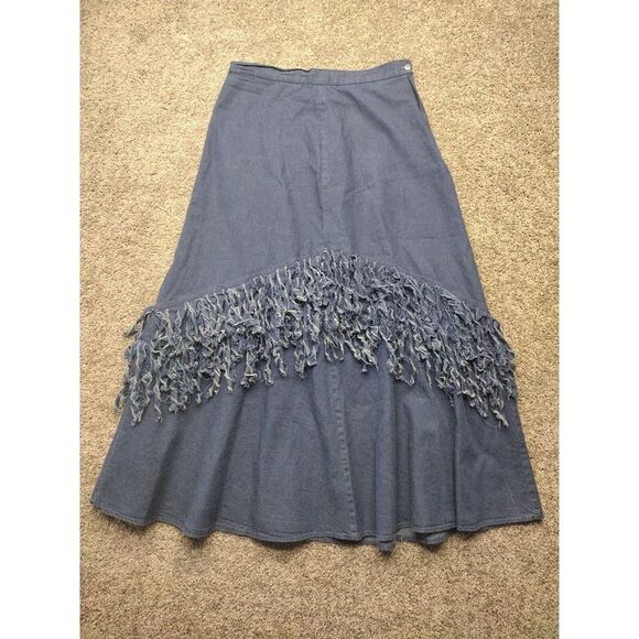 Circle T Marilyn Lenox VTG Western DENIM 2 Piece Fringed Skirt & Jacket SZ 11/12 - Picture 12 of 16